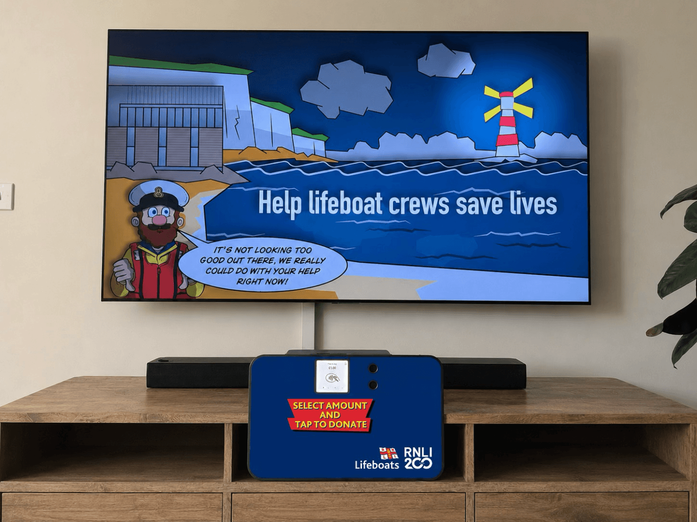 DTV Flex turning a screen into an interactive donation experience