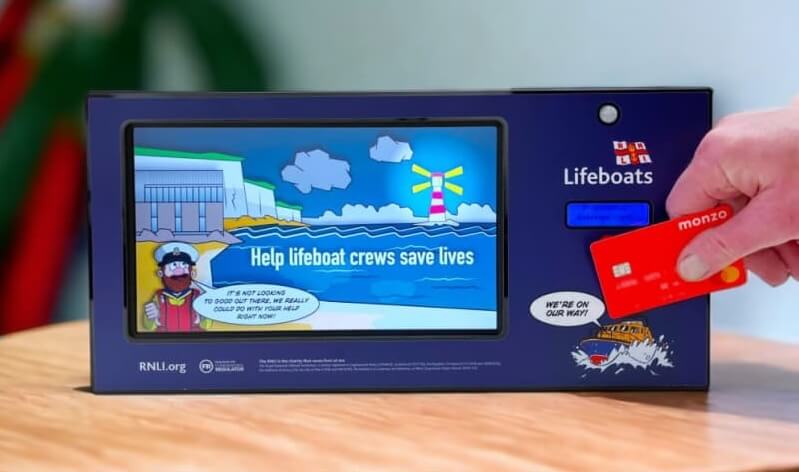 DTV Mini SumUp compact interactive contactless donation unit