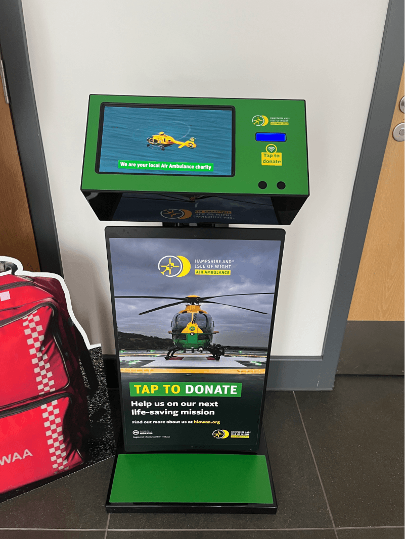 Hampshire and Isle of Wight Air Ambulance DTV Mini contactless donation unit